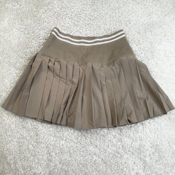 Aerie Offline Seamless Pleated Mini Skort Beige - Picture 2 of 9